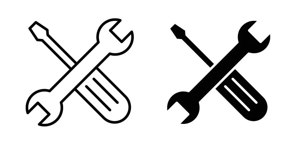 Repair icon vector concepts, line and silhouette style 스톡 일러스트