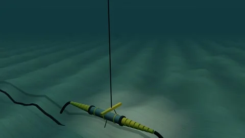 Repair joint assembly lowered back onto the cable route Видео 344541884