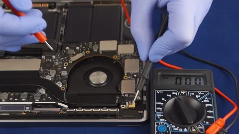 Repair a laptop Stock Footage 104894614