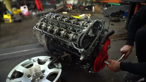 Repair manual engine cranking Video stock 325848125