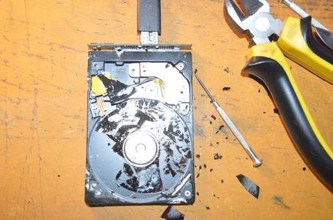 Repair microelectronics computer hard drive Stock Photos