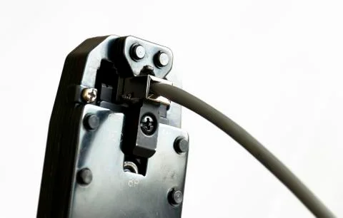 Repair of a network cable 写真素材