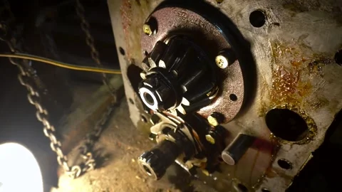 Repair of an old blue tractor Stock Footage 306204977