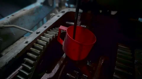 Repair of an old blue tractor Stock Footage 306205079