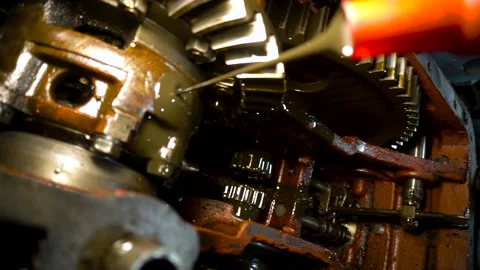 Repair of an old blue tractor Stock Footage 306205282