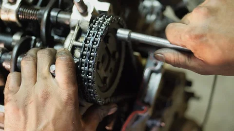 Repair old car engine Stock Footage 91618292