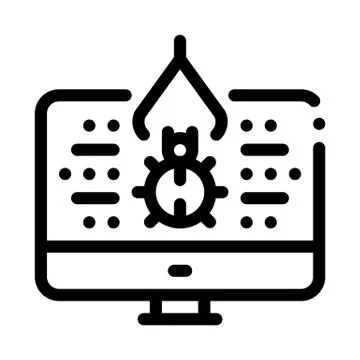 Repair program bug icon vector outline illustration イラスト素材