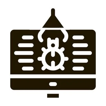 Repair program bug icon Vector Glyph Illustration 库存插图
