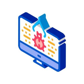 Repair program bug isometric icon vector illustration Illustrazione stock