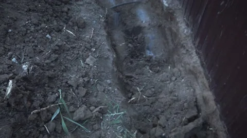 Repair with replacement of the old pipe - blurred Stock Footage 200797650