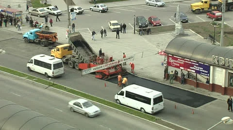 Repair of roads timelapse Stock Footage 22672114