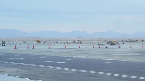 Repair of the Runway Stock Footage 87085951
