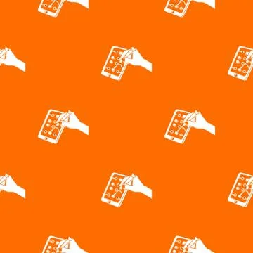 Repair screen smartphone pattern vector orange Stock Illustration