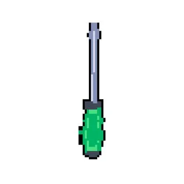 Repair screwdriver pixel art vector illustration Stock Illustration