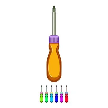 Repair screwdriver tool cartoon vector graphic Stock Illustration