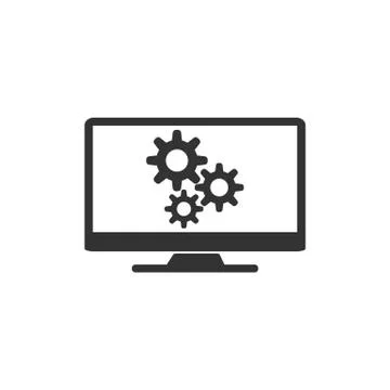 Repair, service computer icon. Vector illustration, flat design. 스톡 일러스트