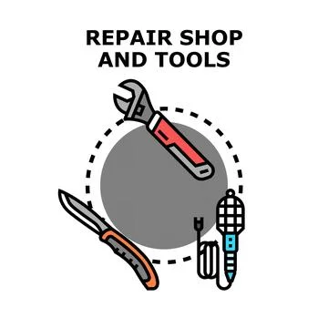 Repair shop tools vector icon concept Stock Illustration