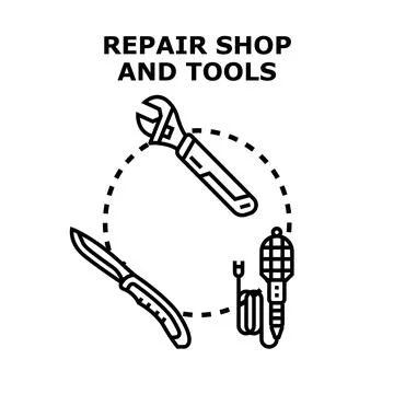 Repair shop tools vector icon concept Stock Illustration