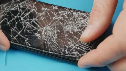 Repair smartphone,broken screen.The master record screen from device. Stock Footage 131608266