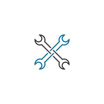Repair spanner tool maintenance logo vector design Illustrazione stock