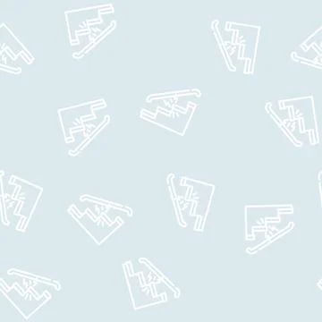 Repair of steps hallways line vector seamless pattern Stock Illustration