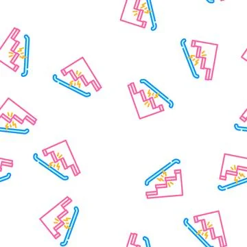 Repair of steps hallways vector seamless pattern Stock Illustration