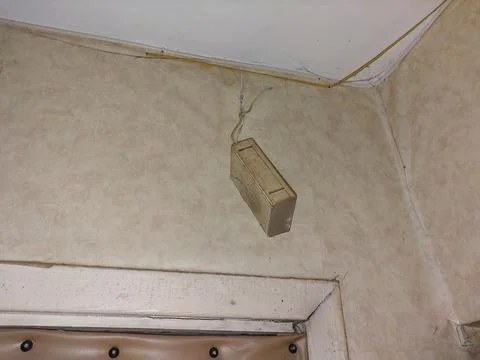 Repair of the toggle switch for the front door Stock Photos