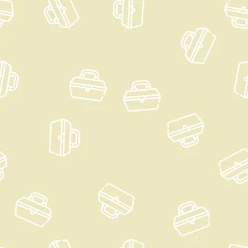 Repair tool case line vector seamless pattern Illustrazione stock