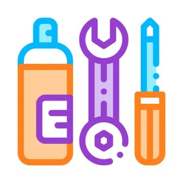 Repair Tool Conditioner Vector Thin Line Icon 库存插图