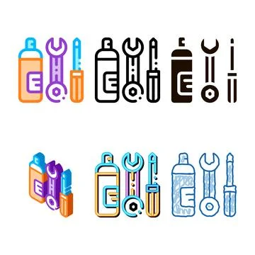 Repair tool conditioner vector thin line icon clean 库存插图
