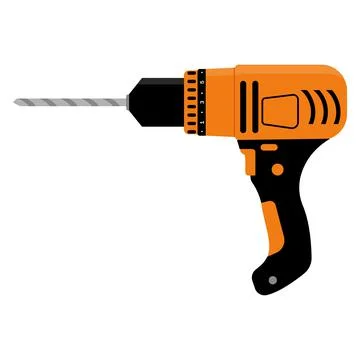 Repair tool drill, Color vector isolated illustration Stock Illustration