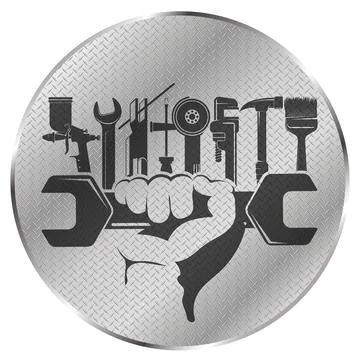 Repair tool in hand symbol Stock Illustration