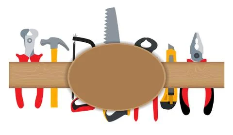 Repair Tools and Instruments on Brick Wall Illustration B Ilustración de archivo
