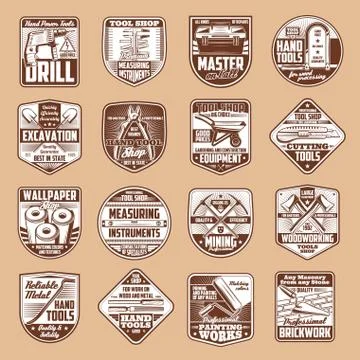 Repair tools and items, construction equipment Illustrazione stock