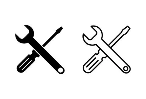 Repair tools icon set. tool icon vector. setting icon vector. Wrench and sc.. Stock-Illustration