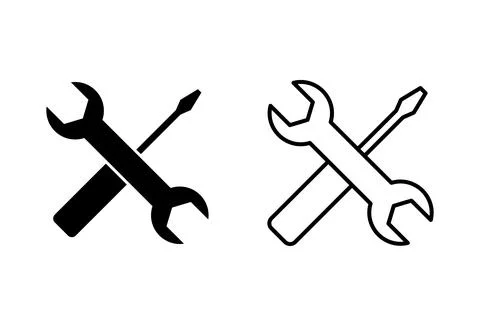 Repair tools icon set. tool icon vector. setting icon vector. Wrench and sc.. Stock Illustration