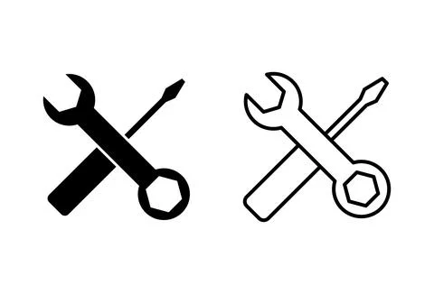 Repair tools icon set. tool icon vector. setting icon vector. Wrench and sc.. Stock-Illustration