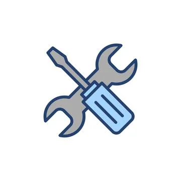 Repair tools icon vector. tool sign and symbol. setting icon. Wrench and sc.. Stock Illustration