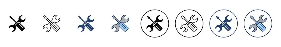 Repair tools icon vector. tool sign and symbol. setting icon. Wrench and sc.. Stock Illustration