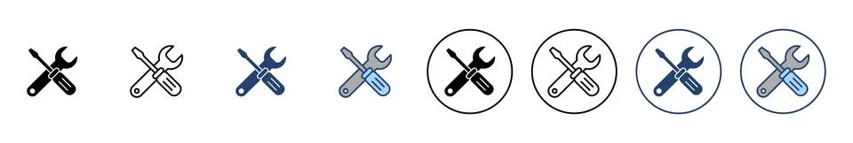 Repair tools icon vector. tool sign and symbol. setting icon. Wrench and sc.. Stock Illustration