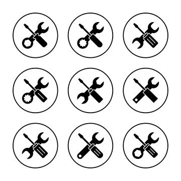 Repair tools icon vector. tool sign and symbol. setting icon. Wrench and sc.. Stock Illustration