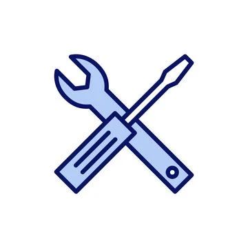 Repair tools icon vector. tool sign and symbol. setting icon. Wrench and sc.. Stock Illustration
