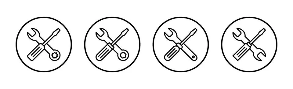 Repair tools icon vector. tool sign and symbol. setting icon. Wrench and sc.. Stock Illustration