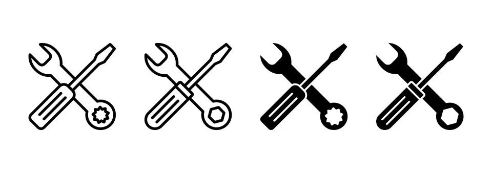 Repair tools icon vector. tool sign and symbol. setting icon. Wrench and sc.. Illustrazione stock