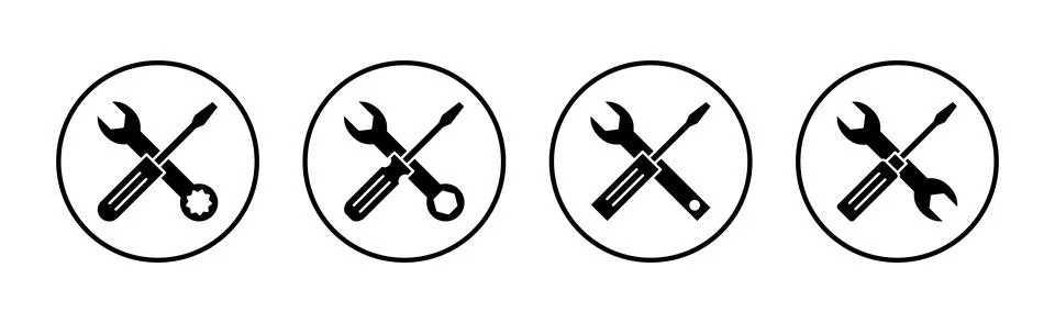 Repair tools icon vector. tool sign and symbol. setting icon. Wrench and sc.. Stock Illustration