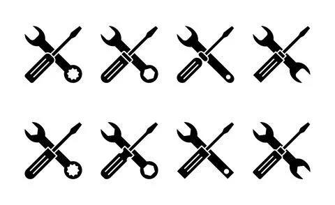 Repair tools icon vector. tool sign and symbol. setting icon. Wrench and sc.. Stock Illustration