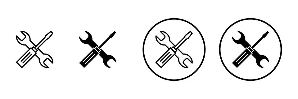 Repair tools icon vector. tool sign and symbol. setting icon. Wrench and sc.. Stock Illustration