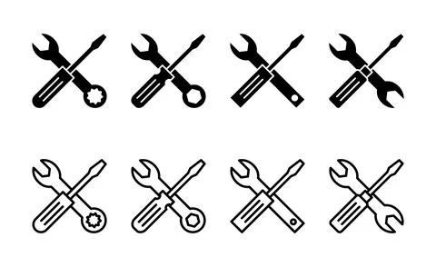 Repair tools icon vector. tool sign and symbol. setting icon. Wrench and sc.. Stock Illustration