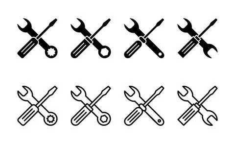 Repair tools icon vector. tool sign and symbol. setting icon. Wrench and sc.. Stock Illustration