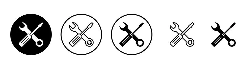 Repair tools icon vector. tool sign and symbol. setting icon. Wrench and sc.. Stock Illustration